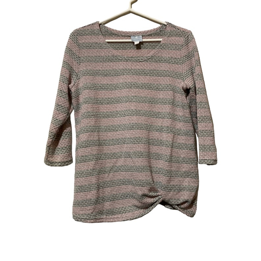 Pullover Sweater Pink‎ Green Striped